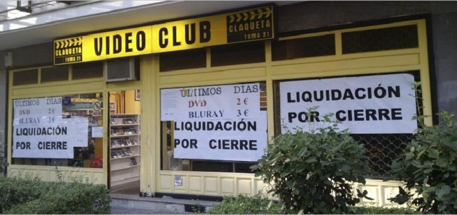 El videoclub Claqueta Toma 21, en la calle Pintor Ribera nmero 3.