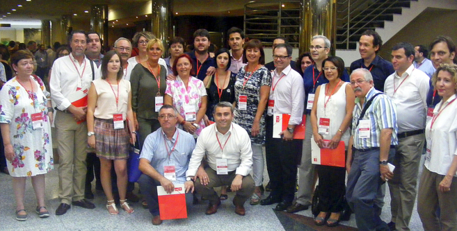 Los miembros de la delegacin del PSIB ayer en Madrid.