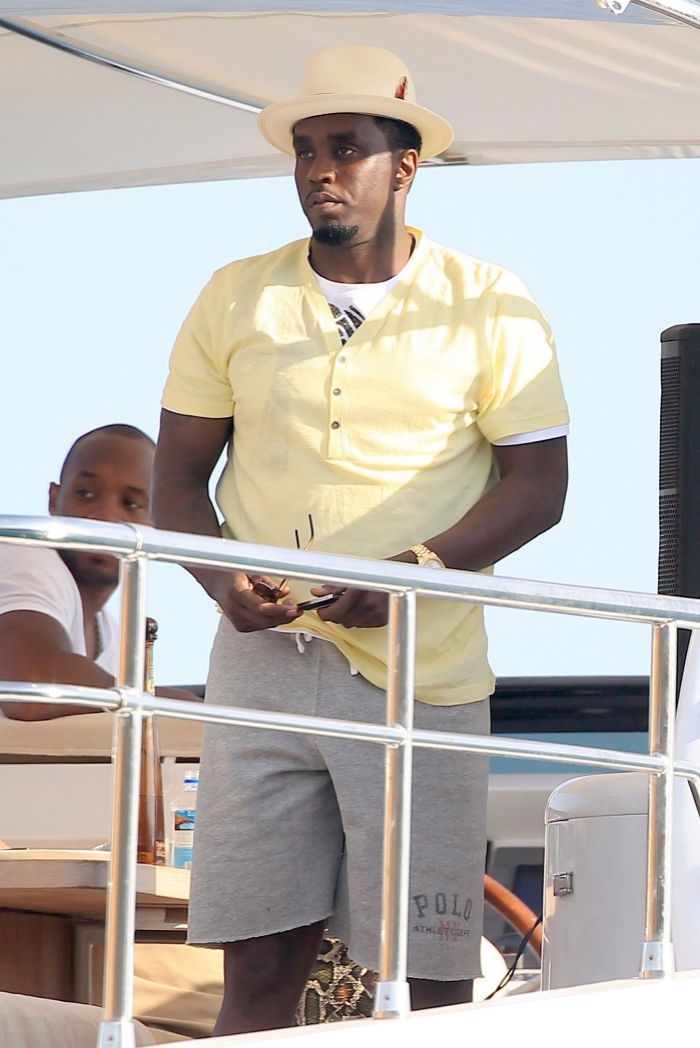 El cantante Puff Daddy, de vacaciones junto a Naomi Campbell en Ibiza.