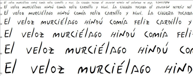 Ejemplo de la tipografa de Hugo Chvez.