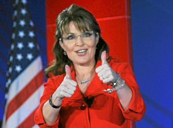 Sarah Palin, durante un mitin.