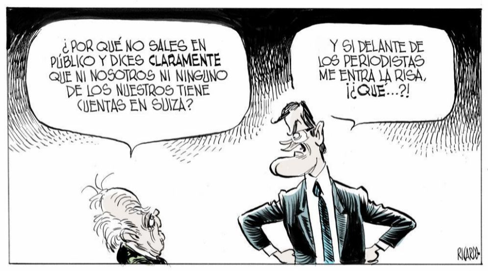 El 19 de noviembre de 2012, un da antes de la publicacin de esta ilustracin, <a href="https://www.elmundo.es/elmundo/2012/11/19/barcelona/1353310907.html">Mas y Pujol se querellaron contra los periodistas Eduardo Inda y Esteban Urreiztieta</a> por una de sus informaciones en  EL MUNDO. Este diario <a href="https://www.elmundo.es/elmundo/2012/11/19/espana/1353318592.html">public el informe de la UDEF</a>que sealaba que Artur Mas y Jordi Pujol desviaron dinero a cuentas en Suiza, procedente de comisiones cobradas a travs del Palau.