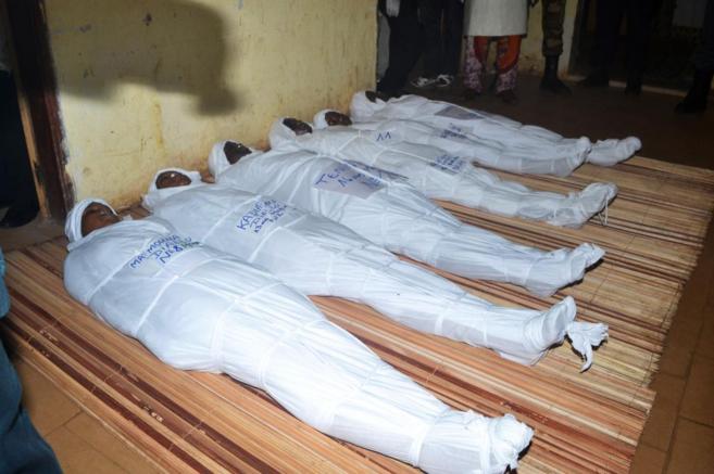 Cuerpos de los fallecidos en la avalancha producida en Conakry