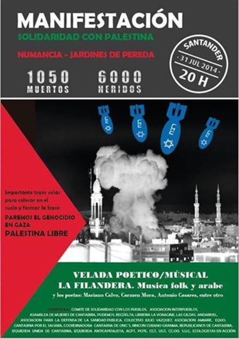 Cartel de la convocatoria en Santander el 31 de julio