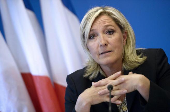 La presidenta del Frente Nacional francs, Marine Le Pen, en la sede...