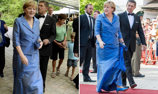 Angela Merkel, en Bayreuth, este año (i) y el pasado. Lleva el mismo...