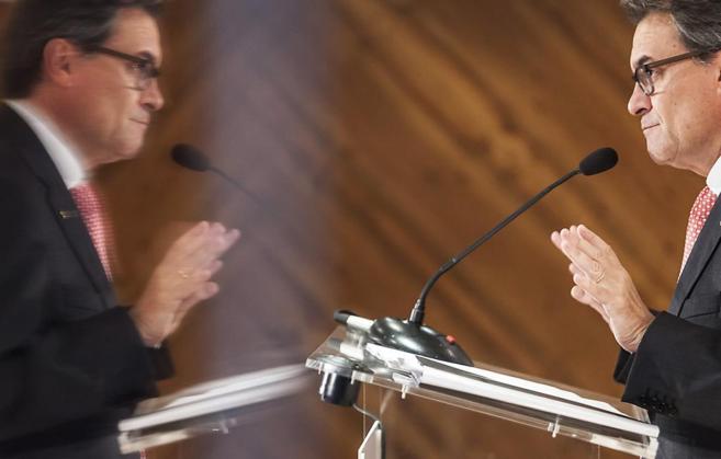 Artur Mas en su comparecencia tras la reunión con Rajoy en La Moncloa...