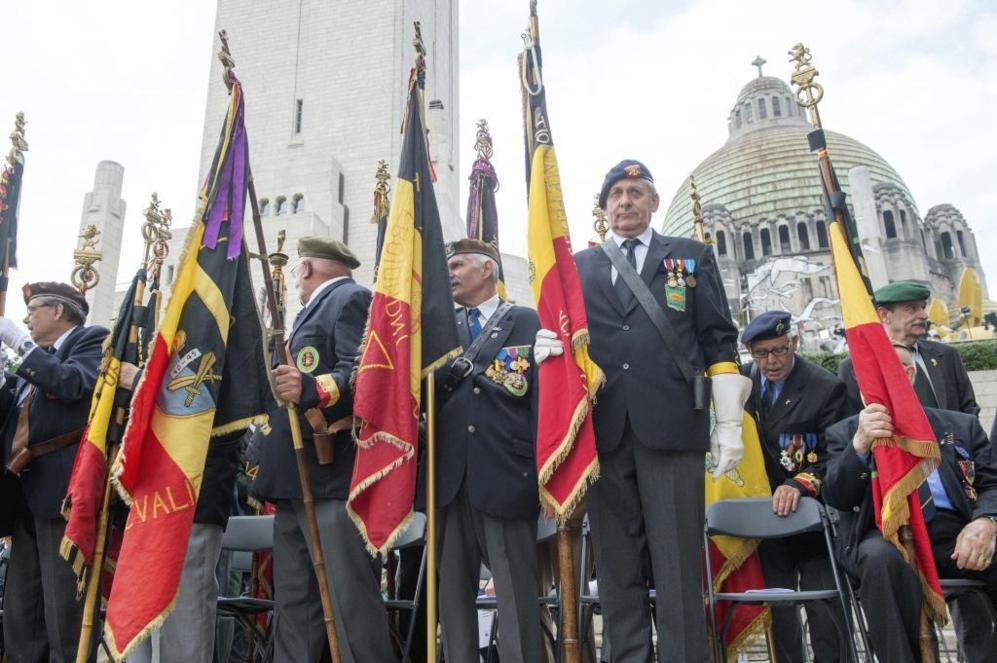 Veteranos de guerra belgas participan en los actos de conmemoracin...
