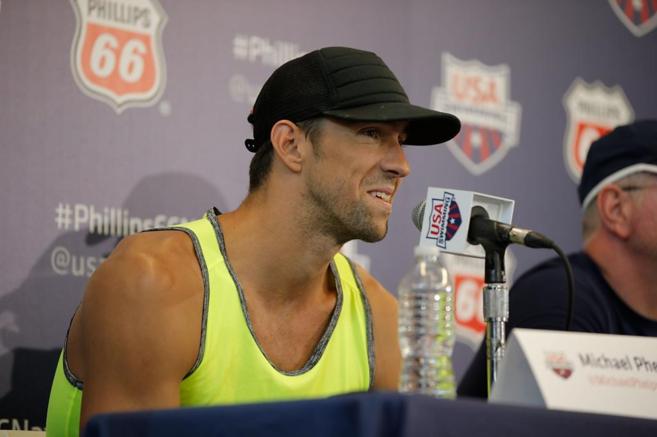 Phelps en rueda de prensa previa al comienzo de los Campeonatos de...