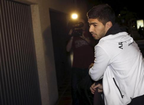 Luis Surez, a su llegada a Barcelona.