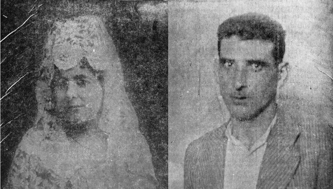 Luisa Roca Herrera, de mantilla, y su ex novio y asesino, Juan Zamora.