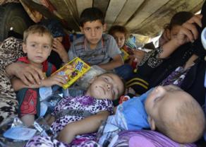 Refugiados escapando del EI hacia el Kurdistn.