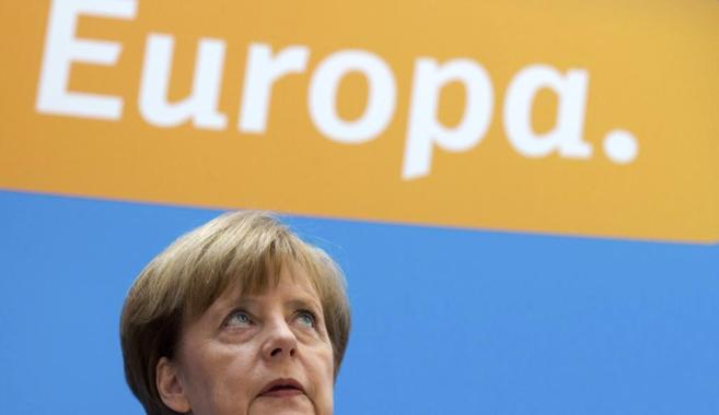 Angela Merkel durante el anlisis de los resultados de su partido en...