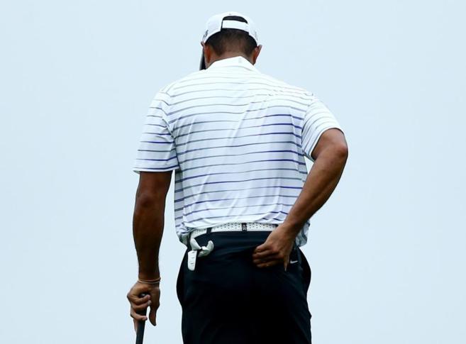 Tiger Woods, cabizbajo durante el pasado PGA Championship.