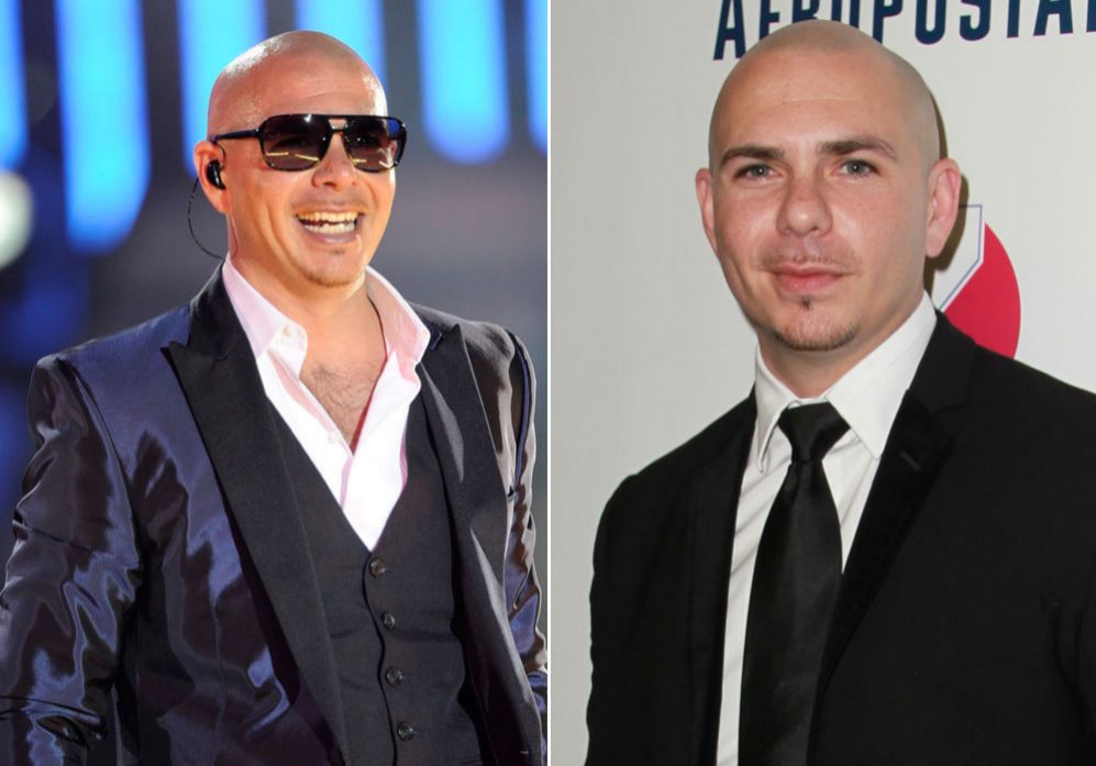 Pitbull (33): Sin duda, a este cantante no se le conoce con pelo y ha...