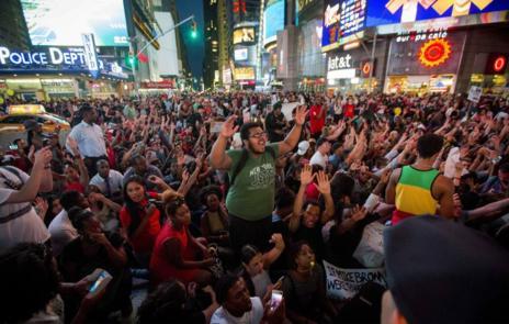 Manifestacin en Times Square, en Nueva York.