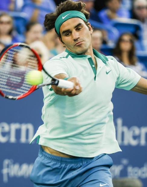Roger Federer en su partido frente a Andy Murray.