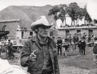 Dennis Hopper durante el rodaje ejerciendo de director.