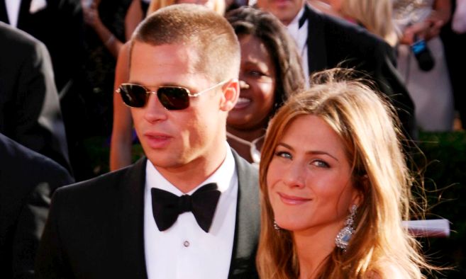 Brad Pitt y Jennifer Aniston durante la 56º edición de los premios...