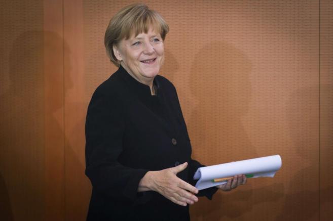 La cancller alemana, Angela Merkel a su llegada a la reunin del...