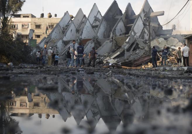 Edificio destruido en Gaza.