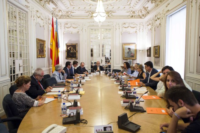 Reunin de la mesa de portavoces de las Cortes Valencianas.