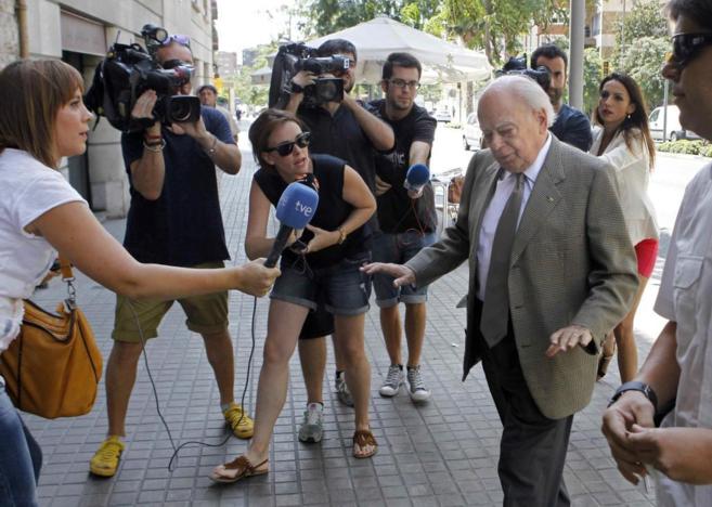 El ex presidente de la Generalitat, Jordi Pujol, a su llegada a su...