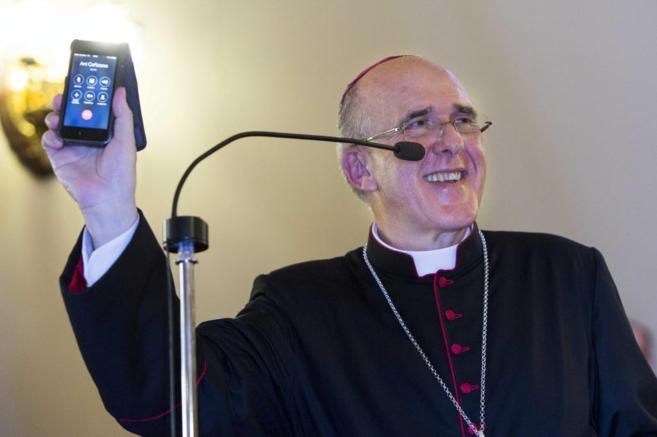 El nuevo arzobispo de Madrid, Carlos Osoro, este jueves en Valencia.
