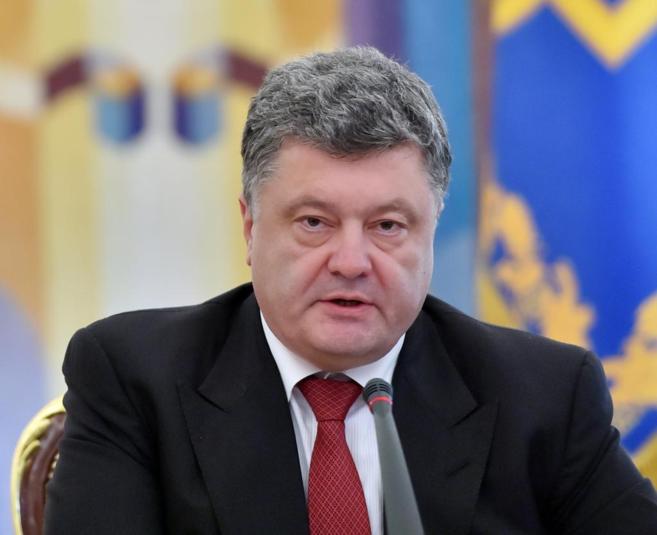 El presidente ucraniano, durante una reunin en Kiev.