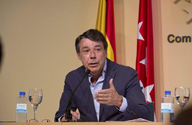 Ignacio Gonzlez durante una rueda de prensa