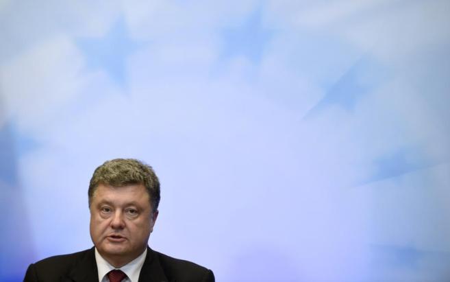 El presidente ucraniano Petro Poroshenko, en una conferencia de...