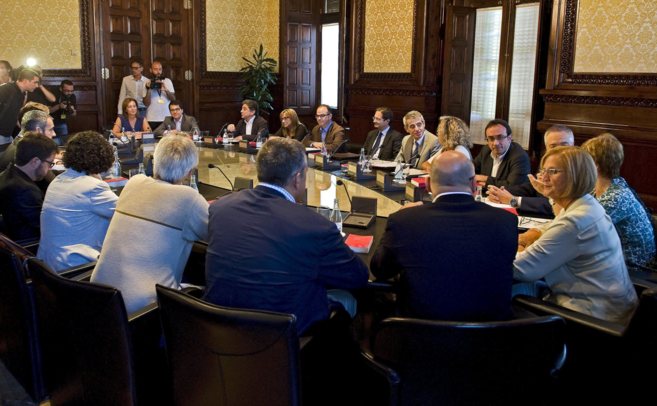 Reunion de la Mesa y la Junta de portavoces del Parlament de Catalunya...