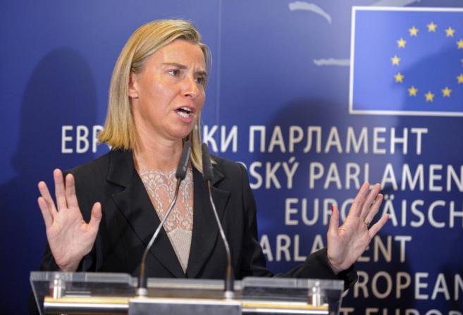 Federica Mogherini, durante su intervención en el Parlamento Europeo.