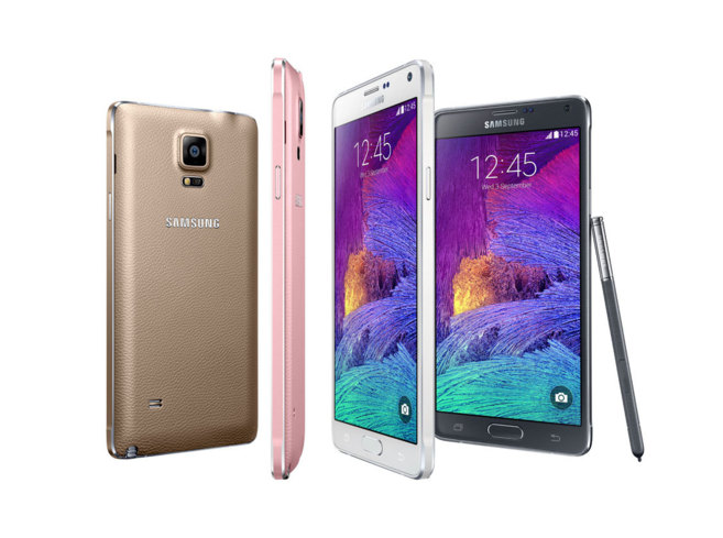 Detalle del nuevo Galaxy Note 4, presentado hoy por Samsung en la...