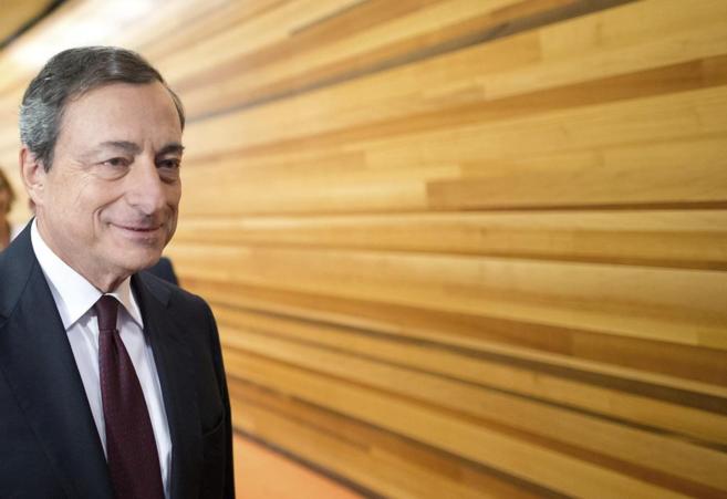El presidente del BCE, durante una rueda de prensa celebrada en...