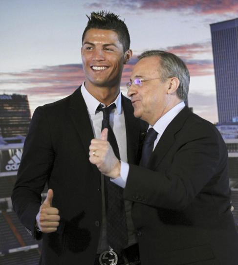 Cristiano Ronaldo y Florentino Prez.