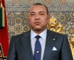El rey Marruecos antes de un discurso a la nacin en Tanger,...