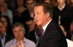 El primer ministro britnico, David Cameron, durante su intervencin...