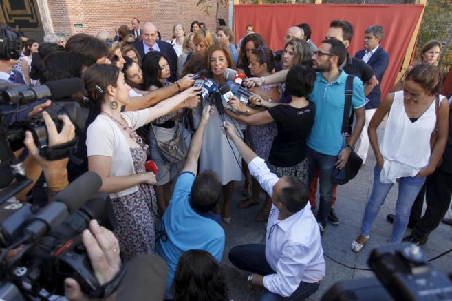 La alcaldesa de Madrid, Ana Botella, en su primer acto con prensa tras...