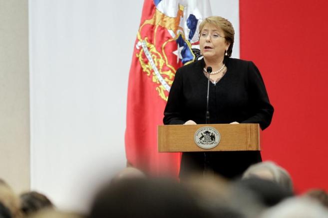 Michelle Bachelet ayer durante la ceremonia de conmemoracin del 41...
