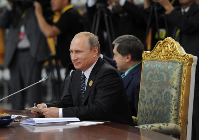 El presidente ruso, Vladimir Putin, durante una cumbre en Dushanbé...