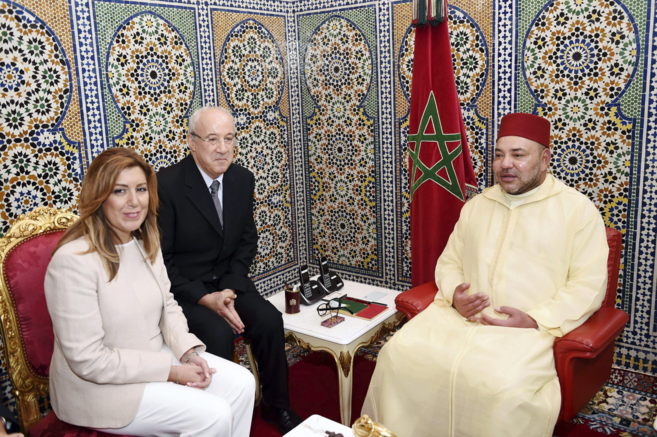 Susana Daz, durante su audiencia con el Rey Mohamed VI, quien la...