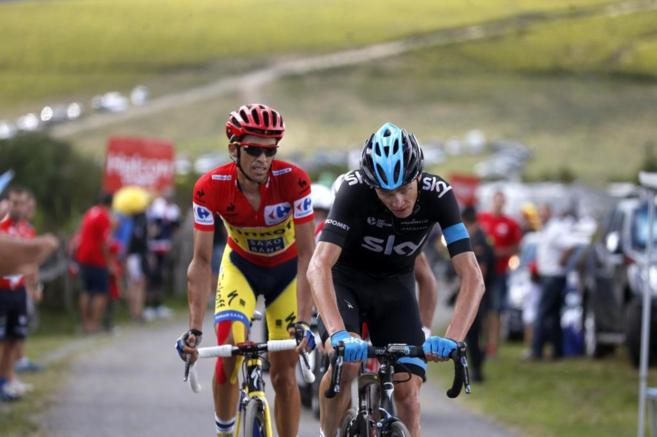 Froome (delante) y Contador, el sbado en Ancares.
