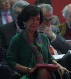 Ana Bot, en la anterior junta de accionistas del Santander.