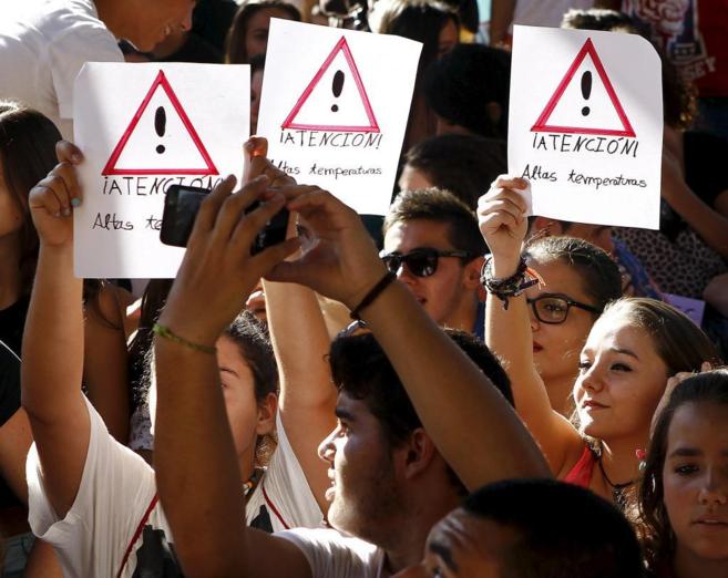 Protesta de estudiantes en Valencia.