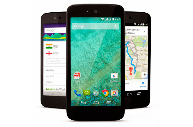 El nuevo teléfono móvil de Google, el Android One, en una imagen...
