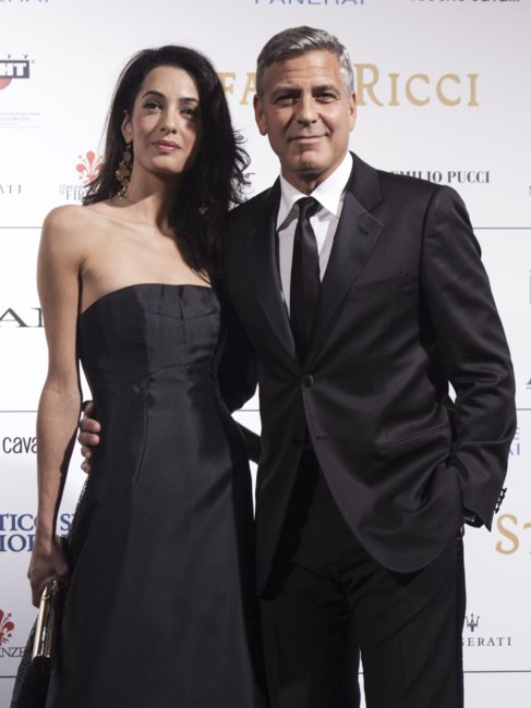 Clooney y su prometida, hace unos días en Florencia.