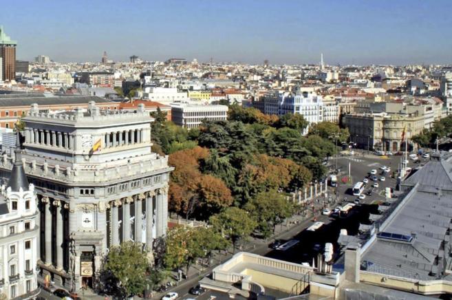 Vista erea de Madrid tomada desde la azotea del edificio del...