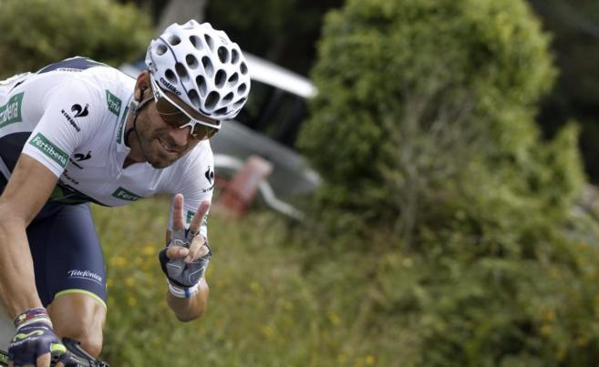 Alejandro Valverde, durante una etapa de la Vuelta.