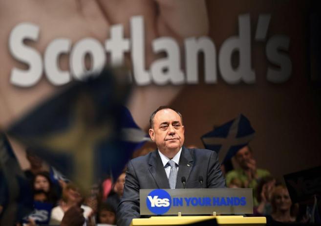 El ministro principal de Escocia, Alex Salmond, durante la campaa...